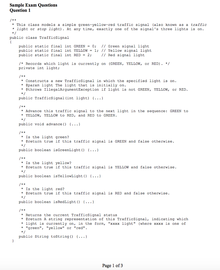 Solved: Sample Exam Questions Question 1 * This class mode