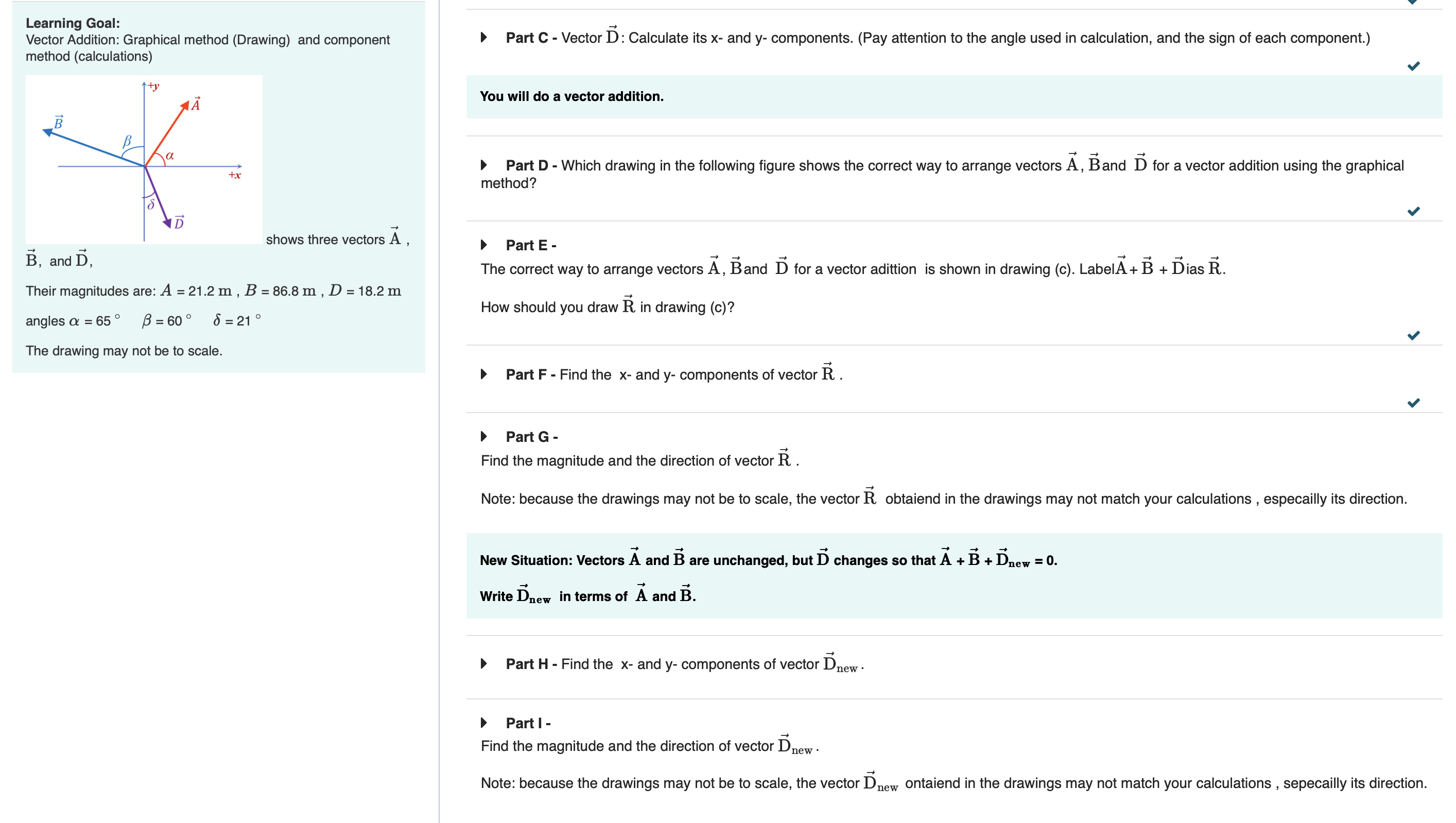 Solved Learning Goal Vector Addition Graphical Method 8967