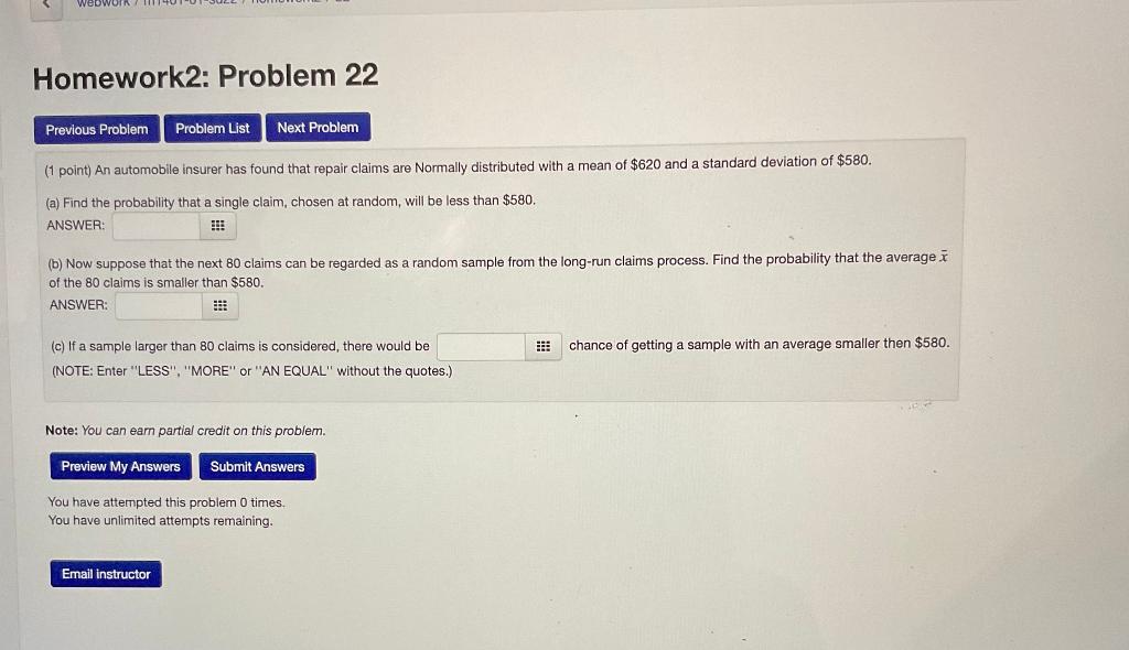 Solved webwork Homework2: Problem 22 Previous Problem | Chegg.com