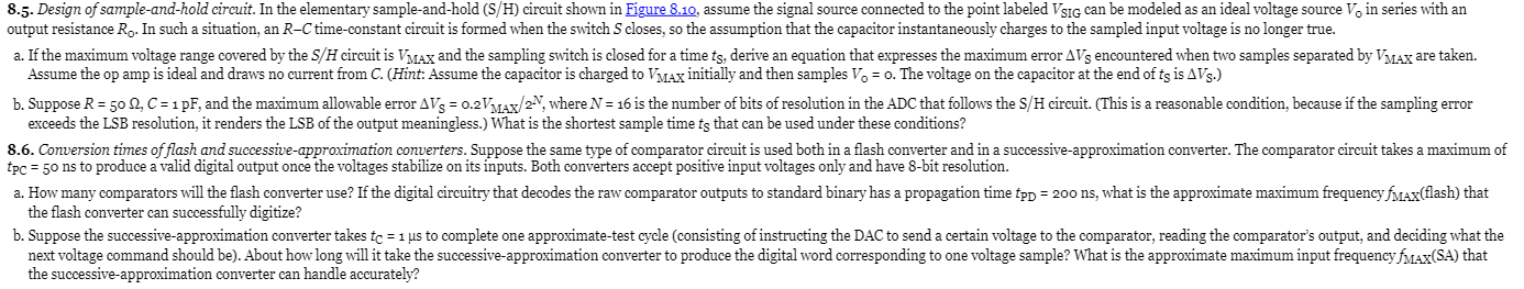 Solved Figure 8.10 Elementary sample-and-hold (S// 11, | Chegg.com