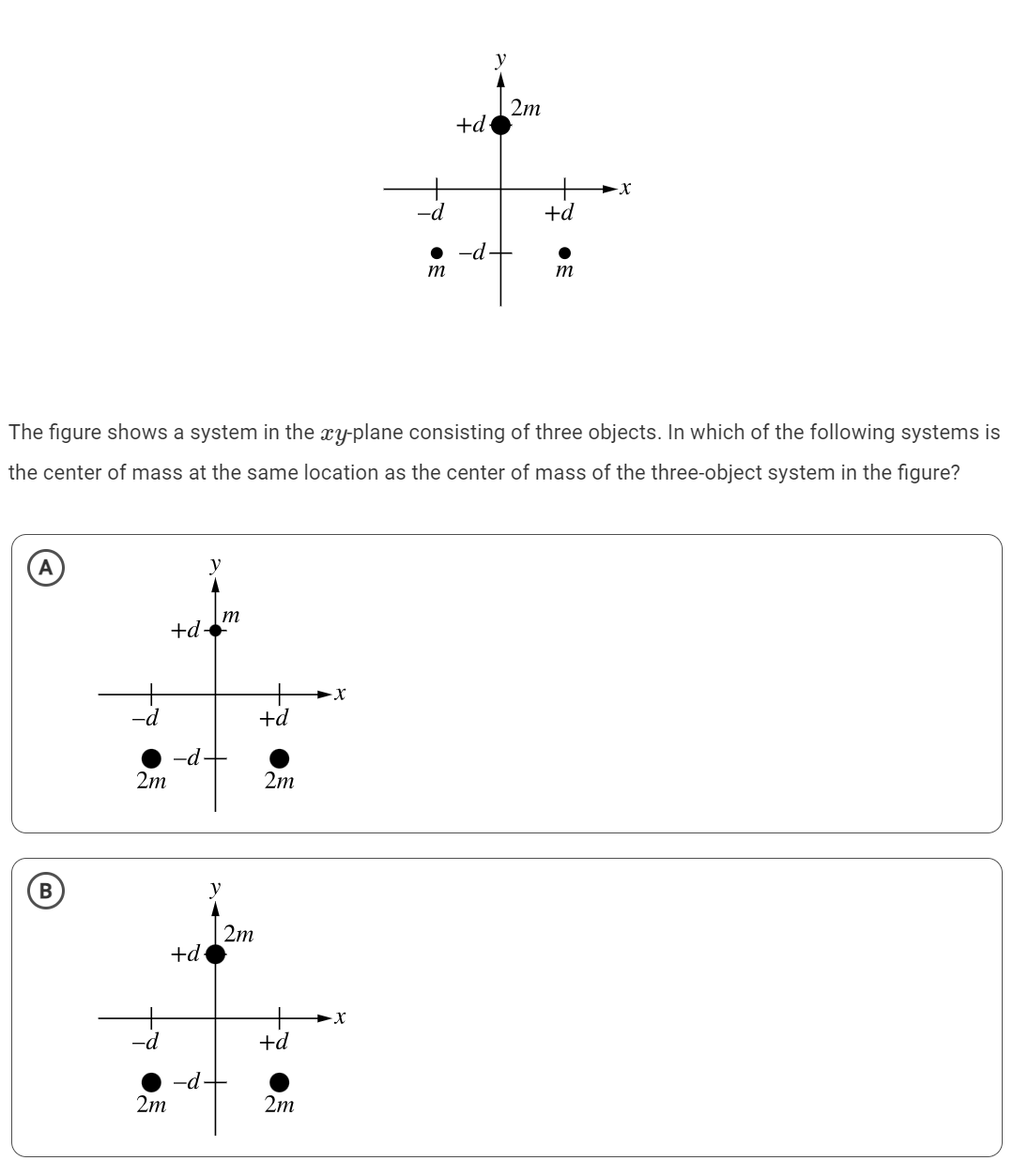 Solved The figure shows a system in the xy-plane consisting | Chegg.com
