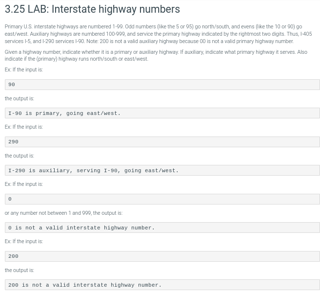 Solved 3 25 lab interstate highway numbers primary u s chegg
