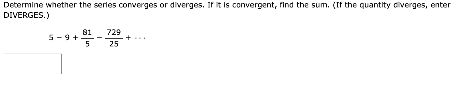 Solved Determine whether the series converges or diverges. | Chegg.com