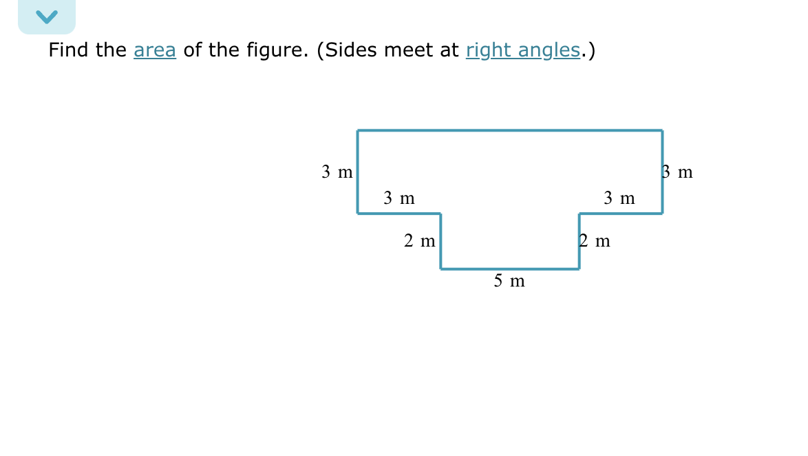 Solved Find the area of the figure. (Sides meet at right | Chegg.com