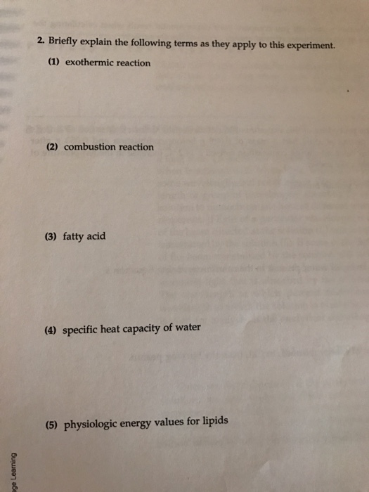Solved Briefly Explain The Following Terms As They Apply To Chegg