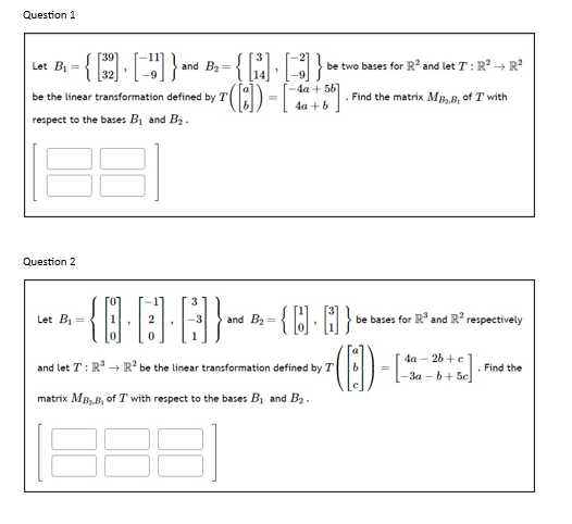 Solved Linear Algebra: Please answer both questions and | Chegg.com