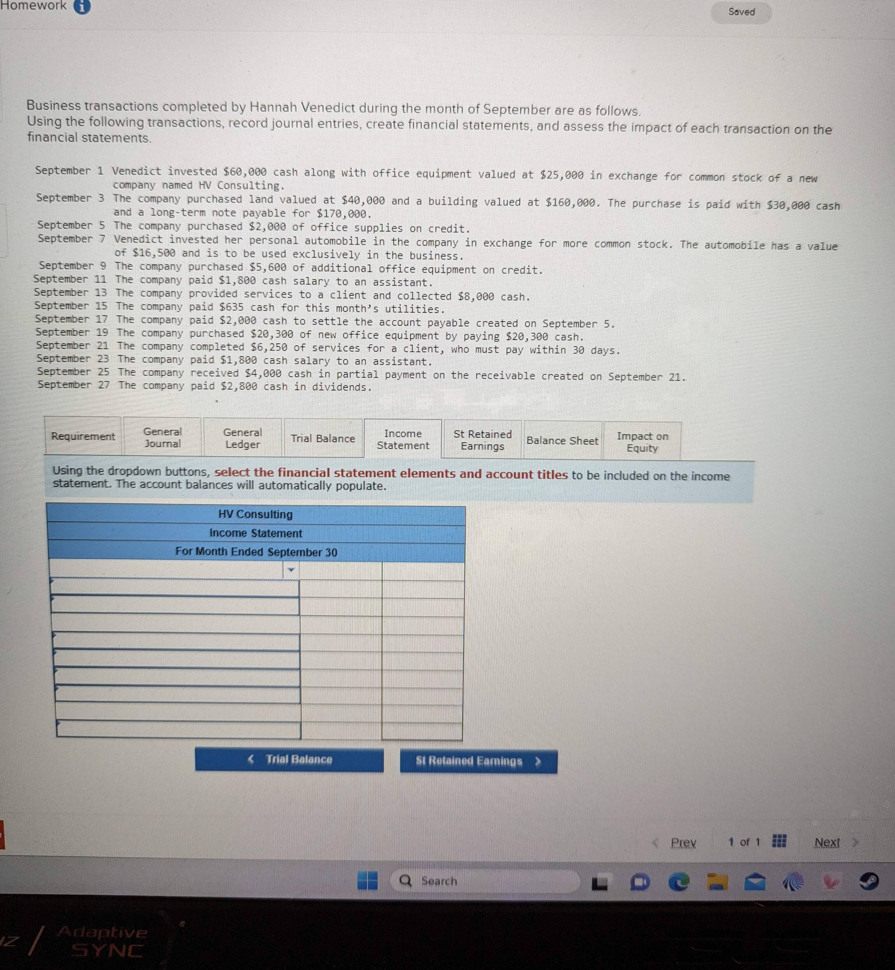 Solved Business transactions completed by Hannah Venedict | Chegg.com