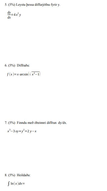 Iceland Math Problems Solved The questions are in Icelandic but the English | Chegg.com