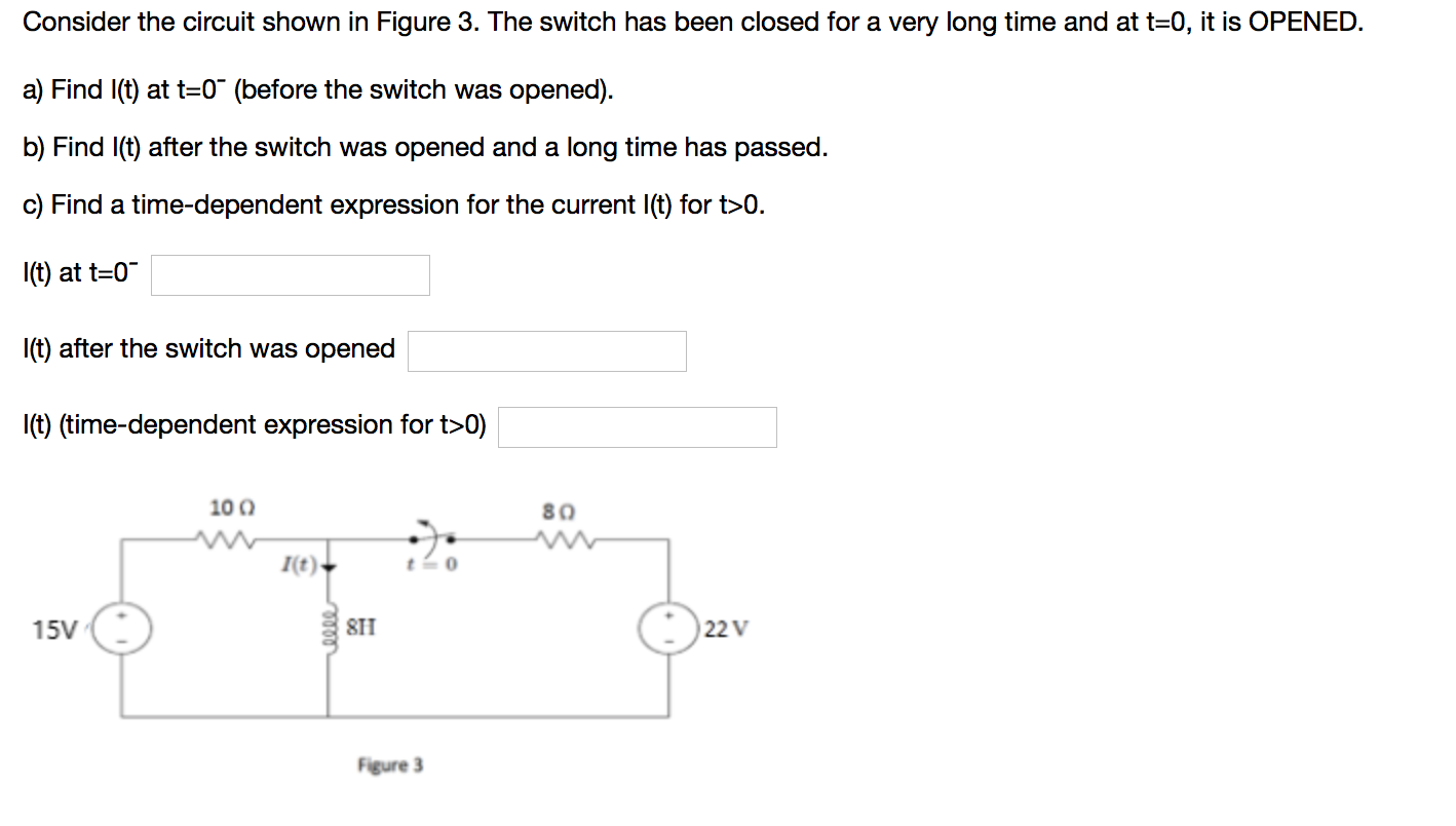 Solved Consider the circuit shown in Figure 3. The switch | Chegg.com