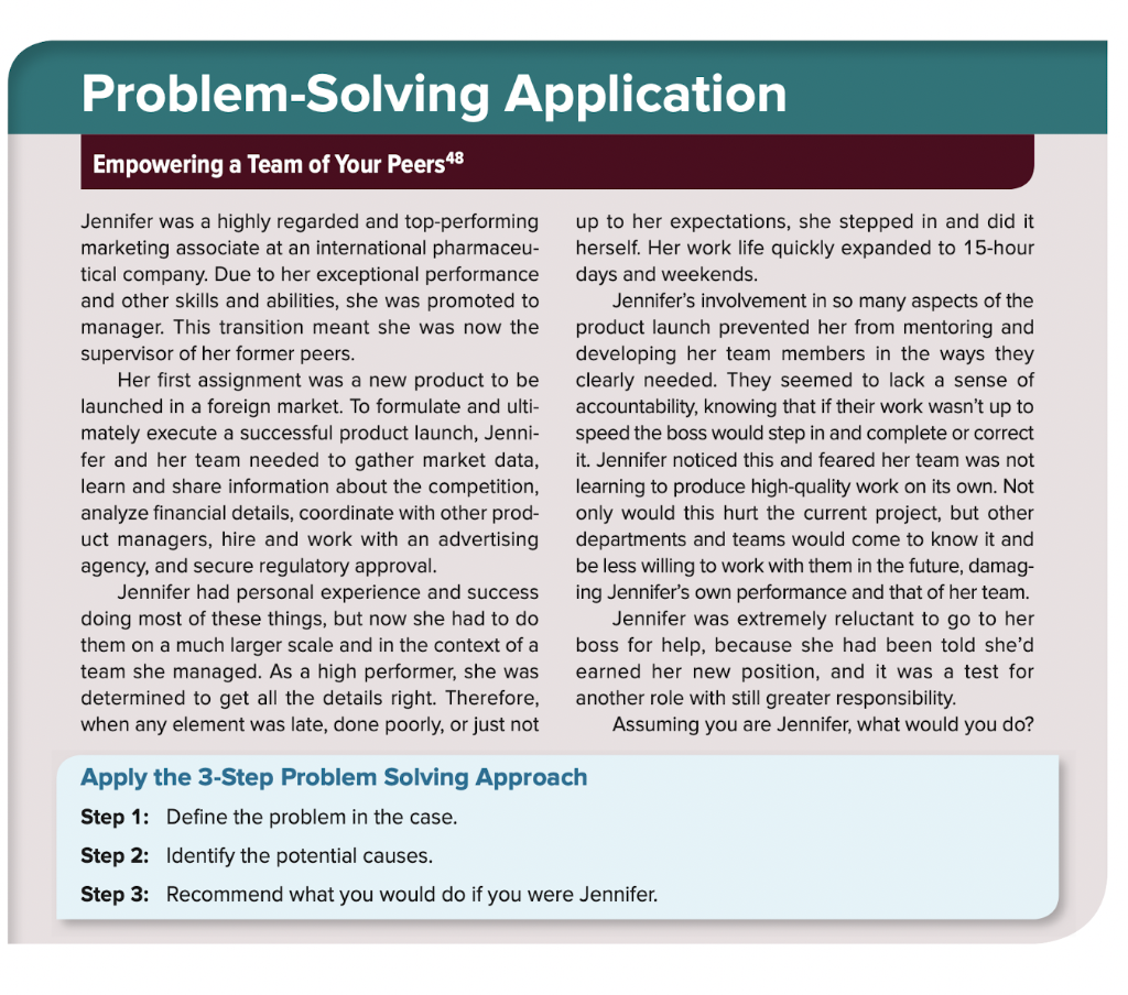 Solved Problem Solving Application Empowering a Team of Your | Chegg.com