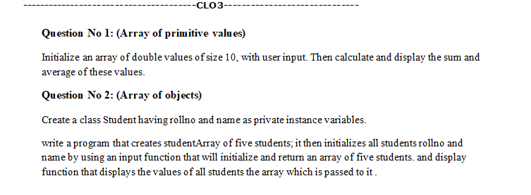 Solved Do every work in java with proper comments and the | Chegg.com