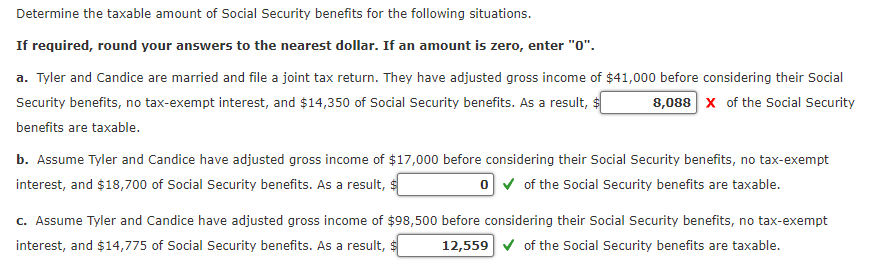 Solved Determine The Taxable Amount Of Social Security | Chegg.com