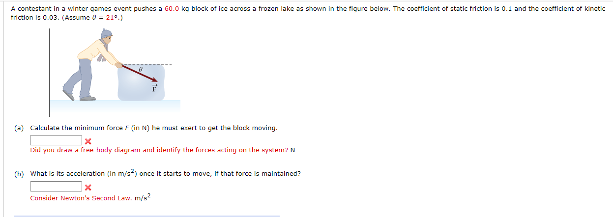 Solved Friction Is 0.03 . (Assume θ=21∘.) (a) Calculate The | Chegg.com