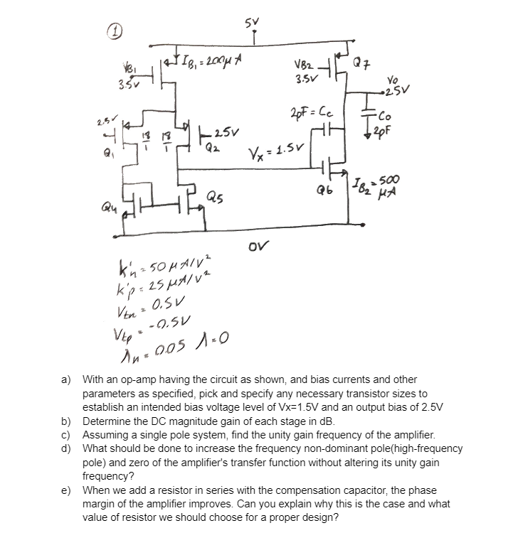 Solved a) With an op-amp having the circuit as shown, and | Chegg.com