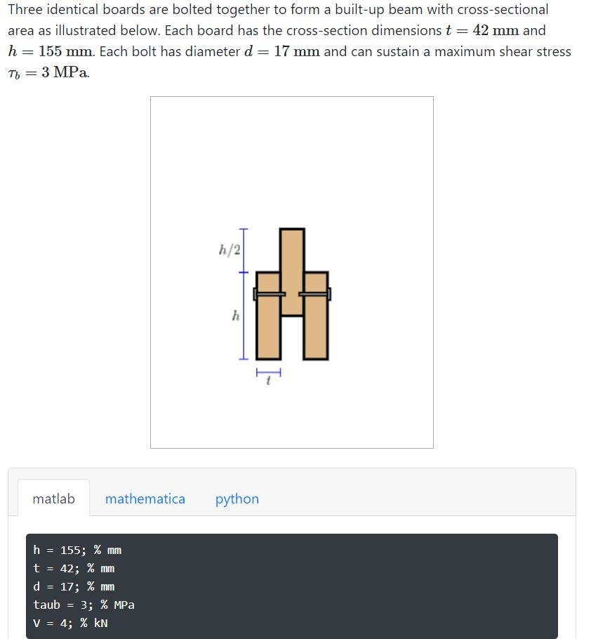 Solved Three Identical Boards Are Bolted Together To Form A | Chegg.com