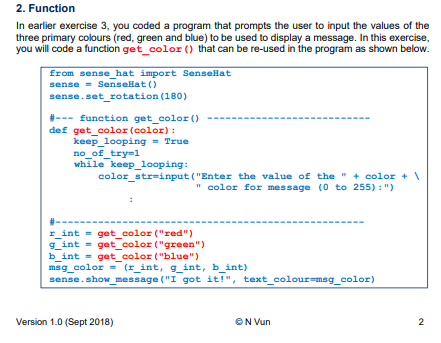 Solved 2. Function In earlier exercise 3, you coded a | Chegg.com
