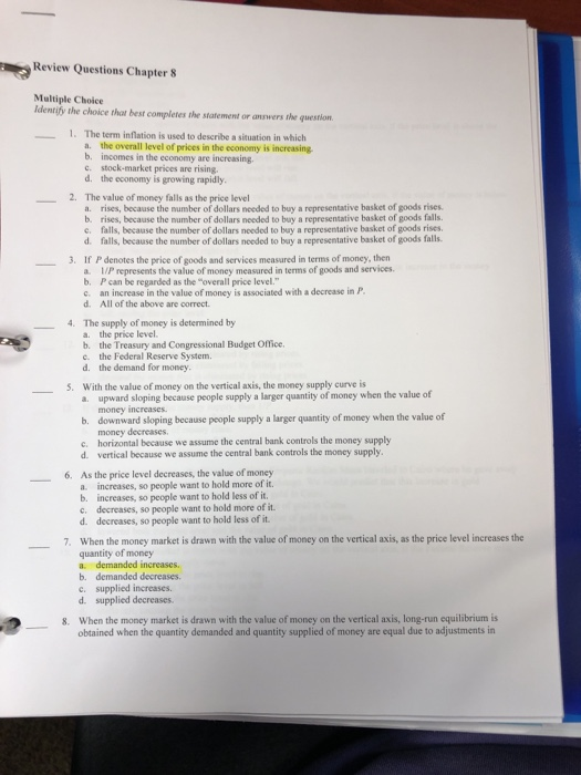 Solved view uestions Chapter 8 Multiple Choice identify the