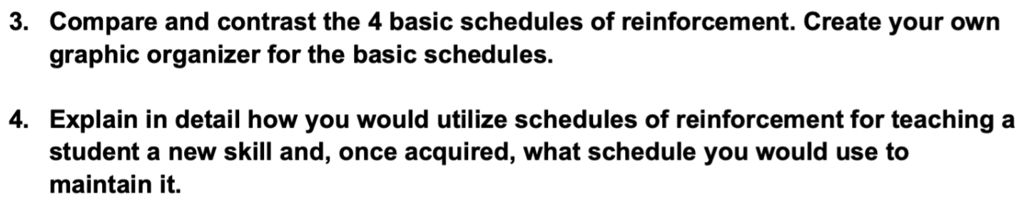Solved 3. Compare and contrast the 4 basic schedules of | Chegg.com