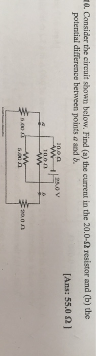 Solved 10. Consider The Circuit Shown Below. Find (a) The | Chegg.com