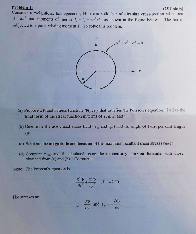 Problem 1: (25 Points) Consider a weightless, | Chegg.com