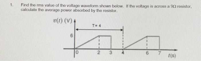Solved Find the rms value of the voltage waveform shown | Chegg.com