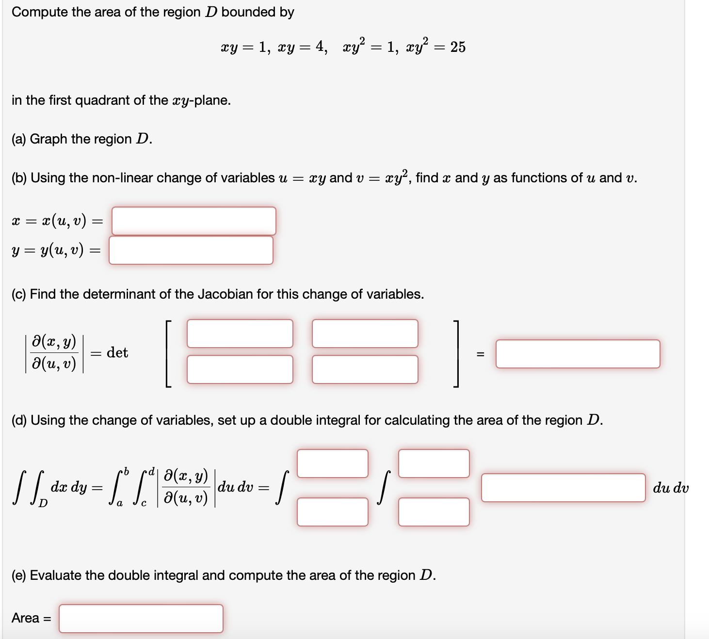 Solved Compute the area of the region D bounded by | Chegg.com