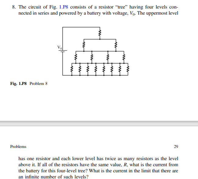 Solved 8. The circuit of Fig. 1.P8 consists of a resistor