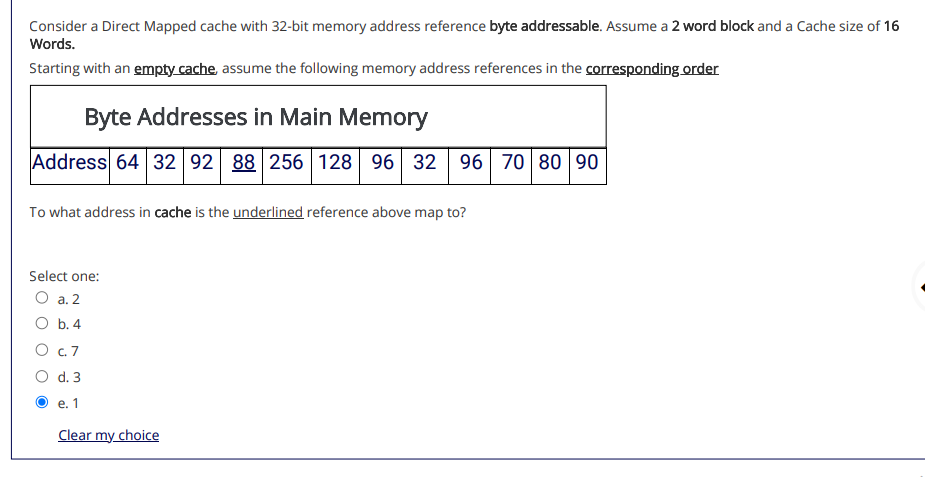 Solved Consider a Direct Mapped cache with 32-bit memory