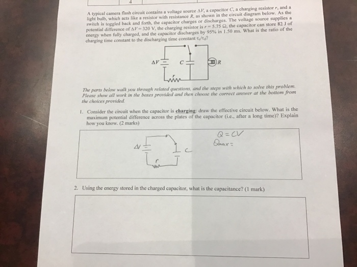 Solved A typical camera flash circuit contains a voltage | Chegg.com