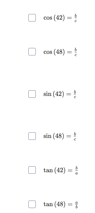 Solved Based on the figure, select all true equations. B 48° | Chegg.com
