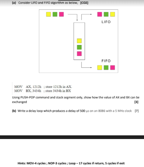 Solved (a) Consider LIFO and FIFO algorithm as below, (C02] | Chegg.com
