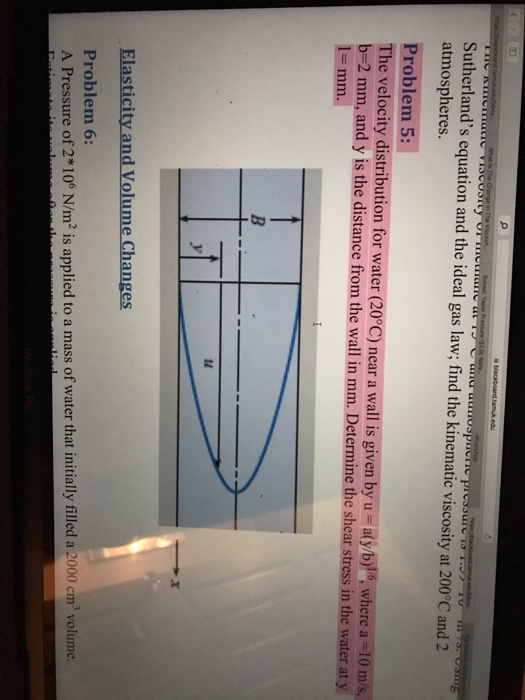 n The Sutherlands equation and the ideal gas law; find the kinematic