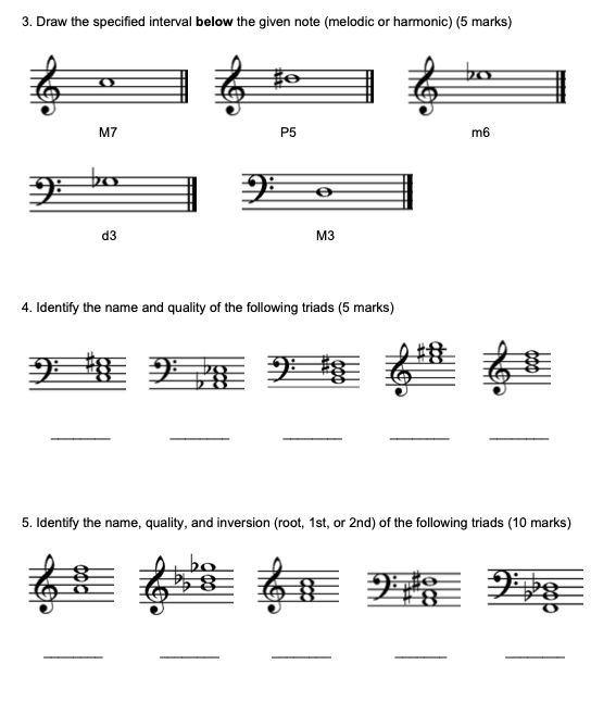 3. Draw The Specified Interval Below The Given Note 