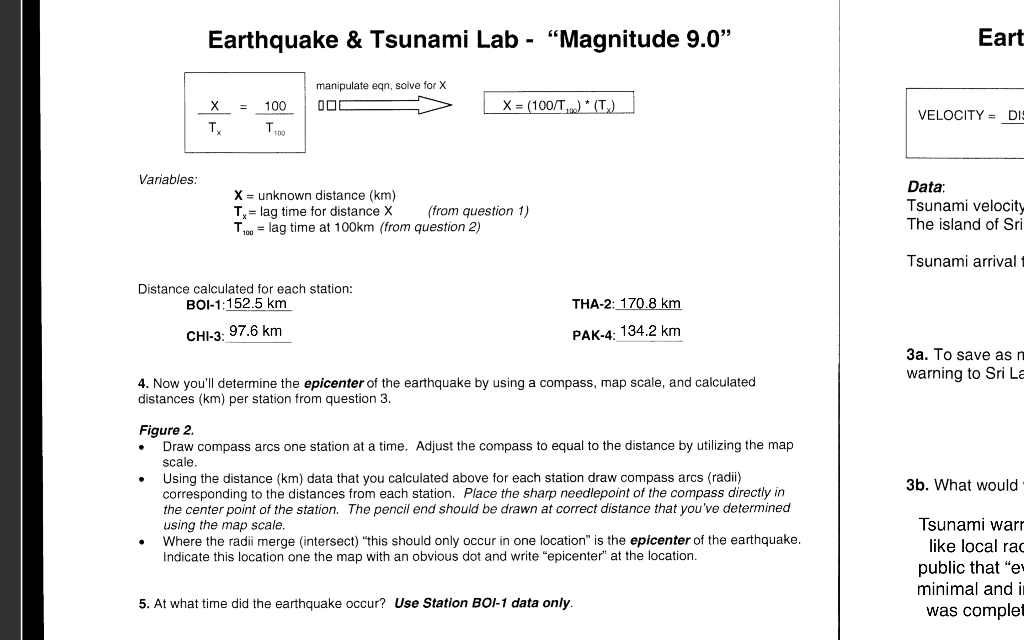 Solved Earthquake & Tsunami Lab - "Magnitude 9.0" Eart | Chegg.com