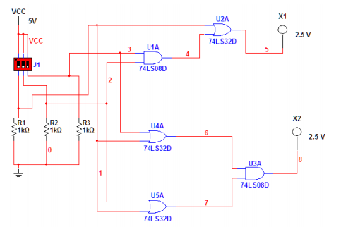 Solved 1. Use Multisim to draw the following logic circuit | Chegg.com