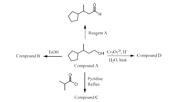 Solved Н. Reagent A TSOH ОН Compound B Cr207,1 H.O, heat | Chegg.com