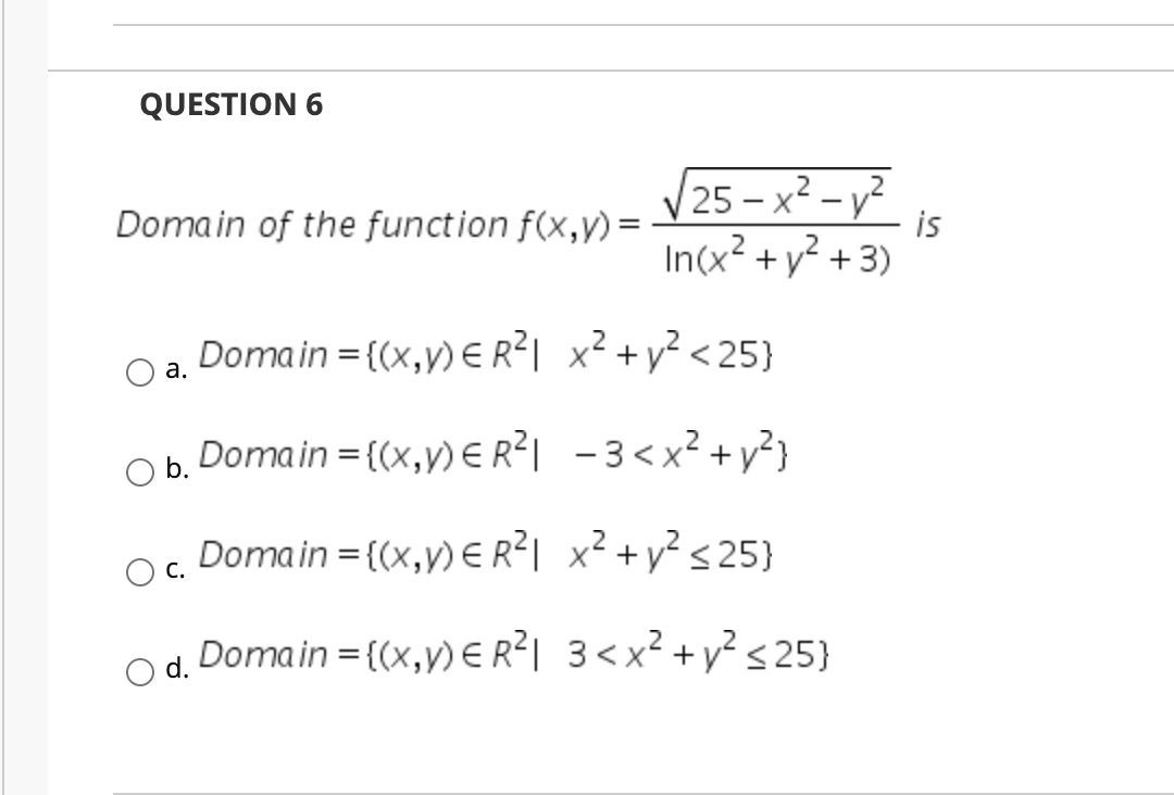 y x 2 10x 26 domain