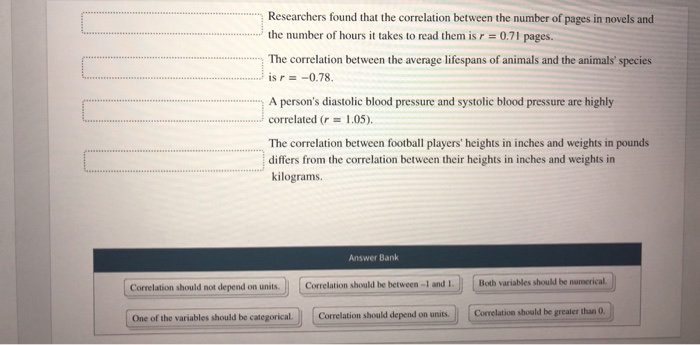 Solved o Researchers found that the correlation between the | Chegg.com