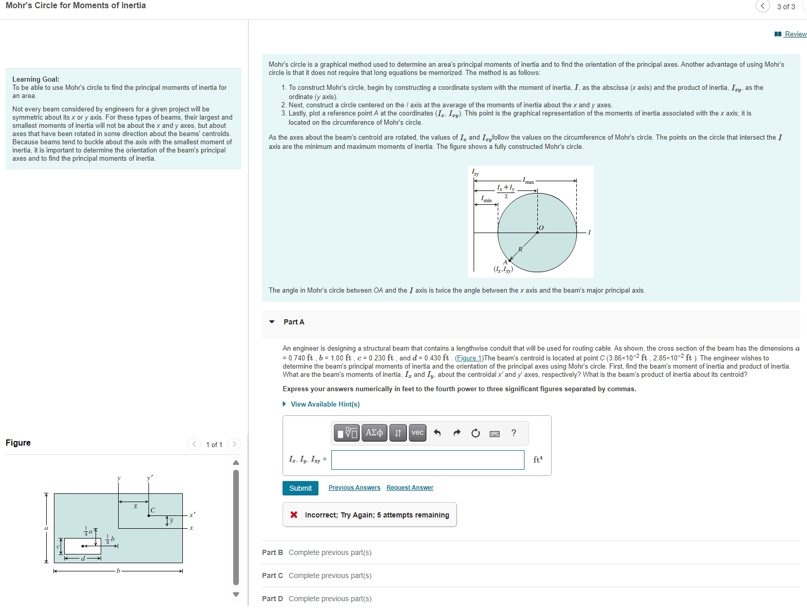 Learning Goal To Be Able To Use Mohr S Circle To Find Chegg Com