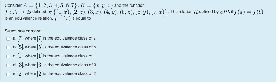 Solved Consider A 1 2 3 4 5 6 7 B X Y Z And The Chegg Com