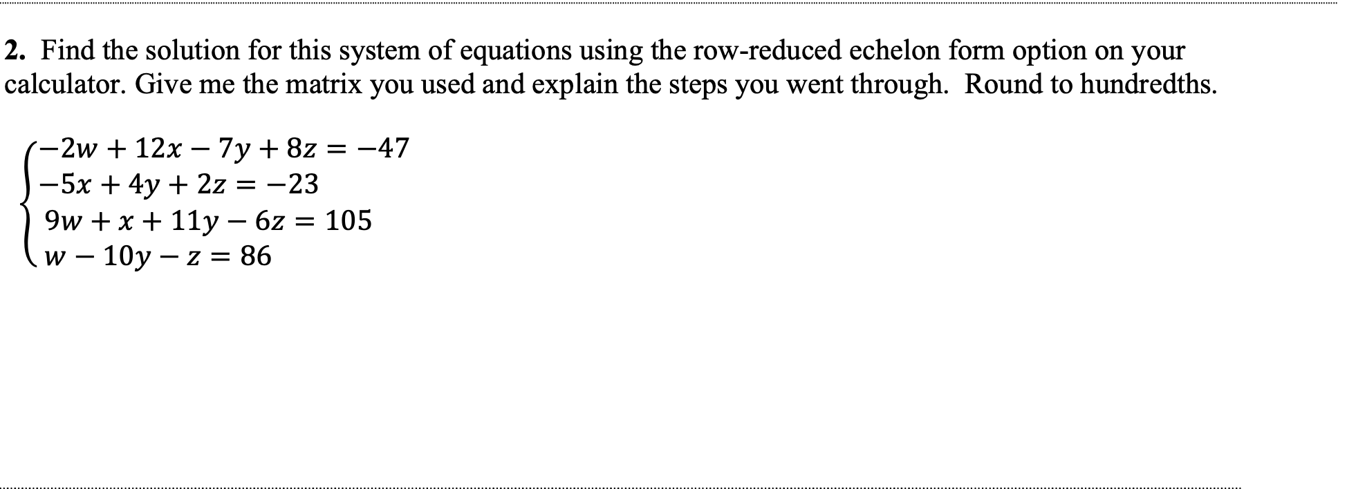 Solved 2. Find the solution for this system of equations | Chegg.com