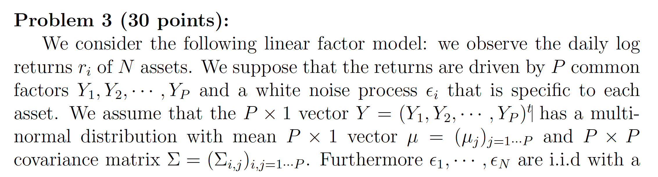 Solved Problem 3 (30 points): We consider the following | Chegg.com