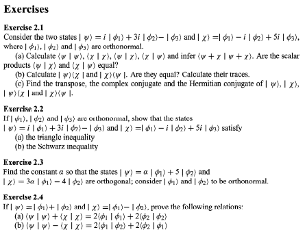 Solved Exercises Exercise 2.1 Consider the two states | ) = | Chegg.com