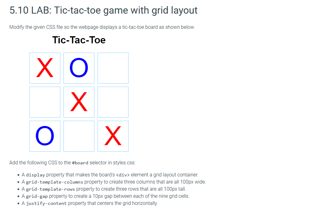 Solved 5.10 LAB: Tic-tac-toe game with grid layout Modify | Chegg.com