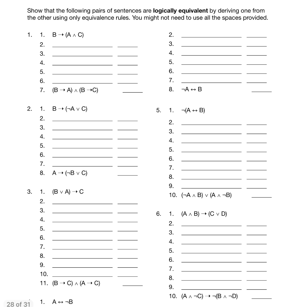 Solved Show that the following pairs of sentences are | Chegg.com