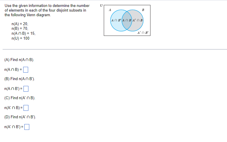Solved Use the given information to determine the number of | Chegg.com