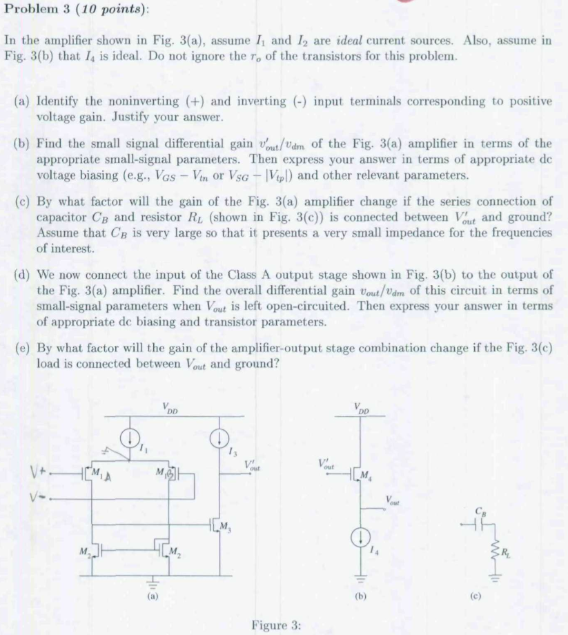 Solved Problem 3 (10 points) In the amplifier shown in Fig. | Chegg.com