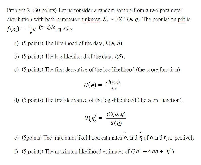 Solved Problem 2. (30 points) Let us consider a random | Chegg.com