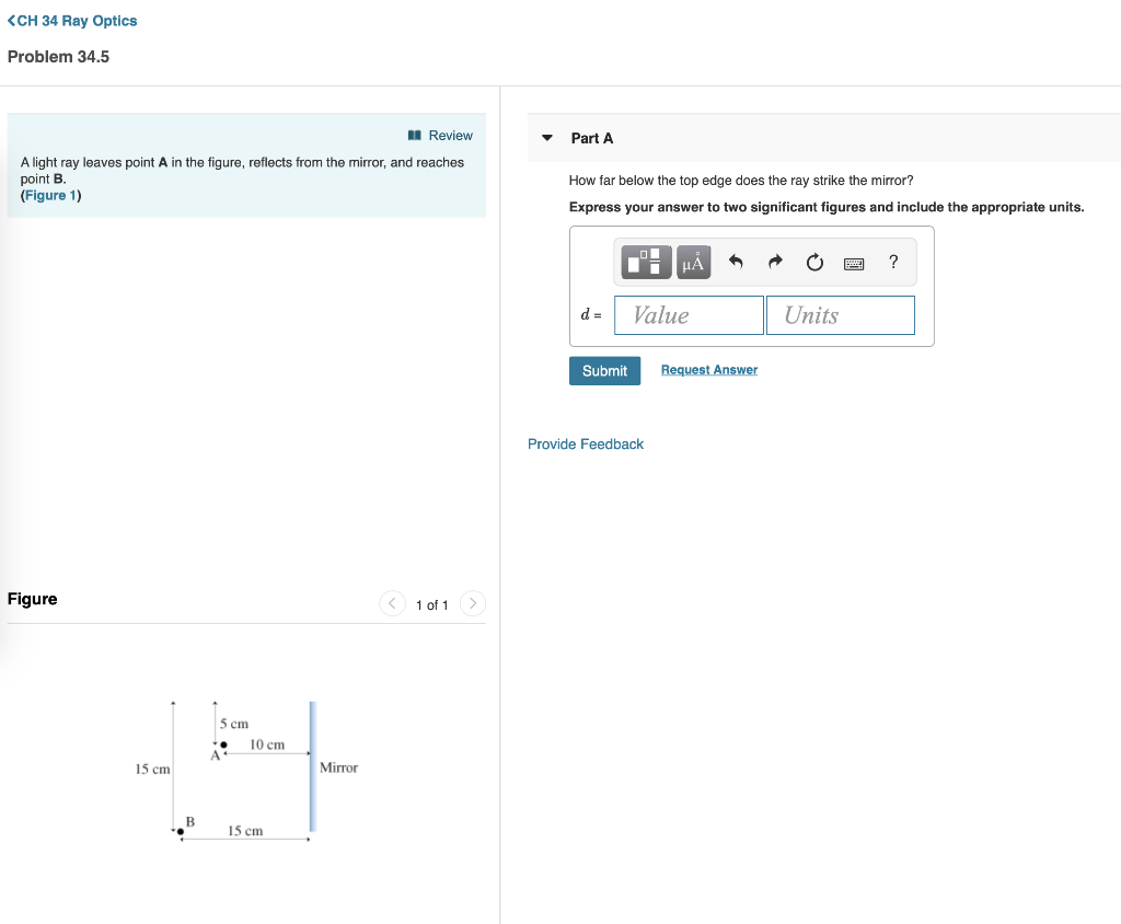 Solved CH 34 Ray Optics Problem 34.5 Review Part A A light | Chegg.com