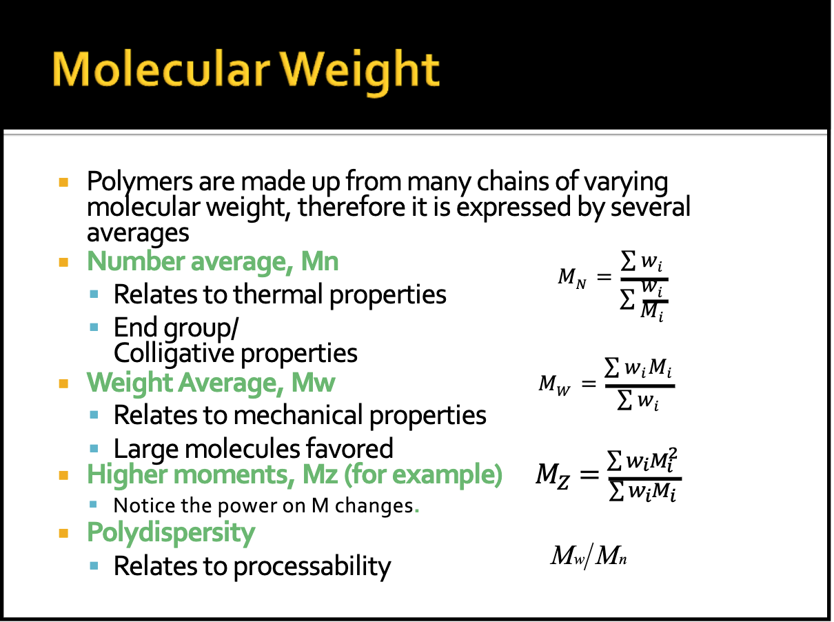 Solved Molecular Weight I Mi Polymers are made up from many | Chegg.com